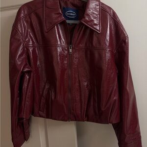 Scoop NYC Deep Red Leather Jacket
